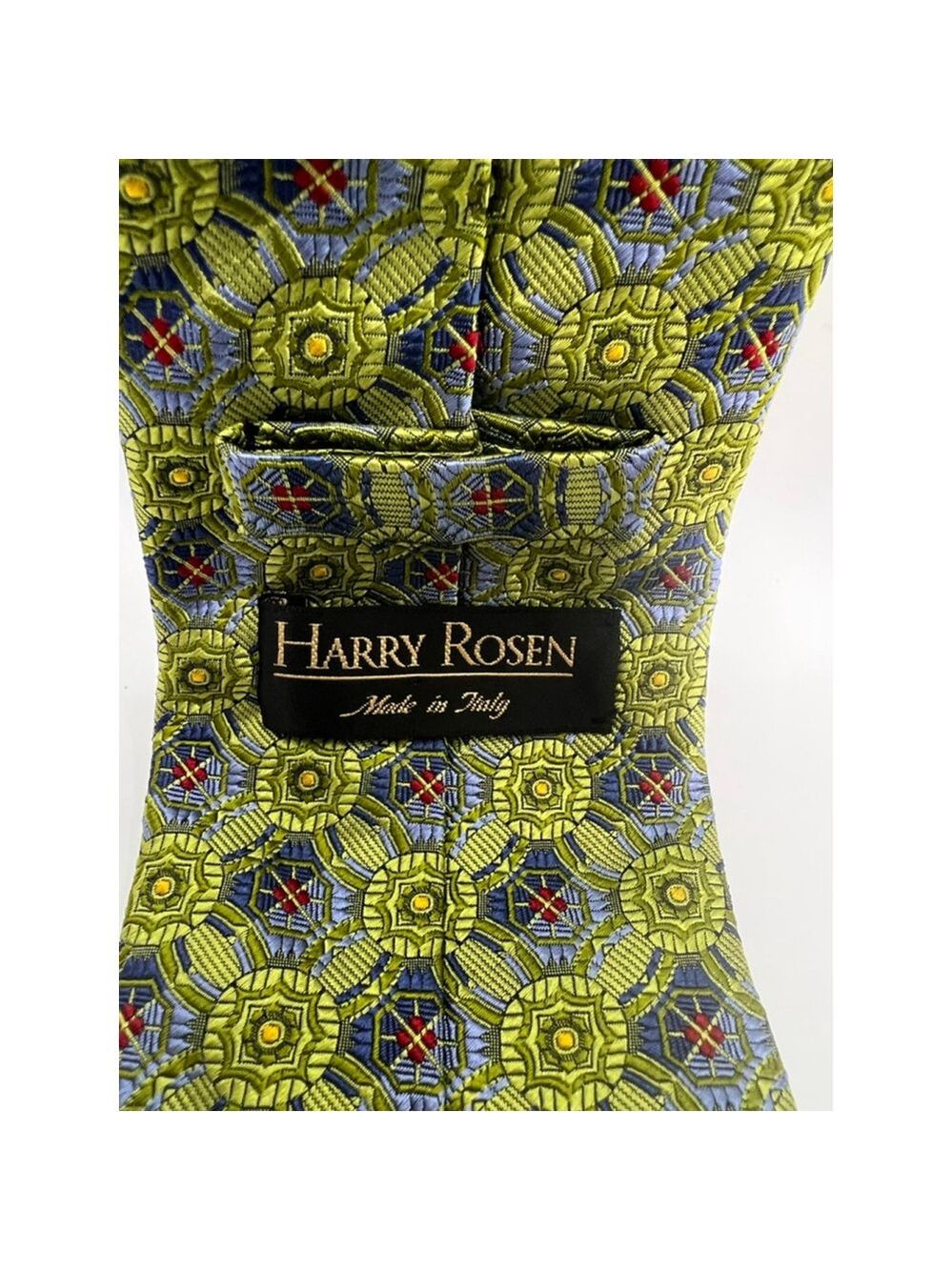 NWOT Harry Rosen Green Blue Patterned Silk Tie One Size